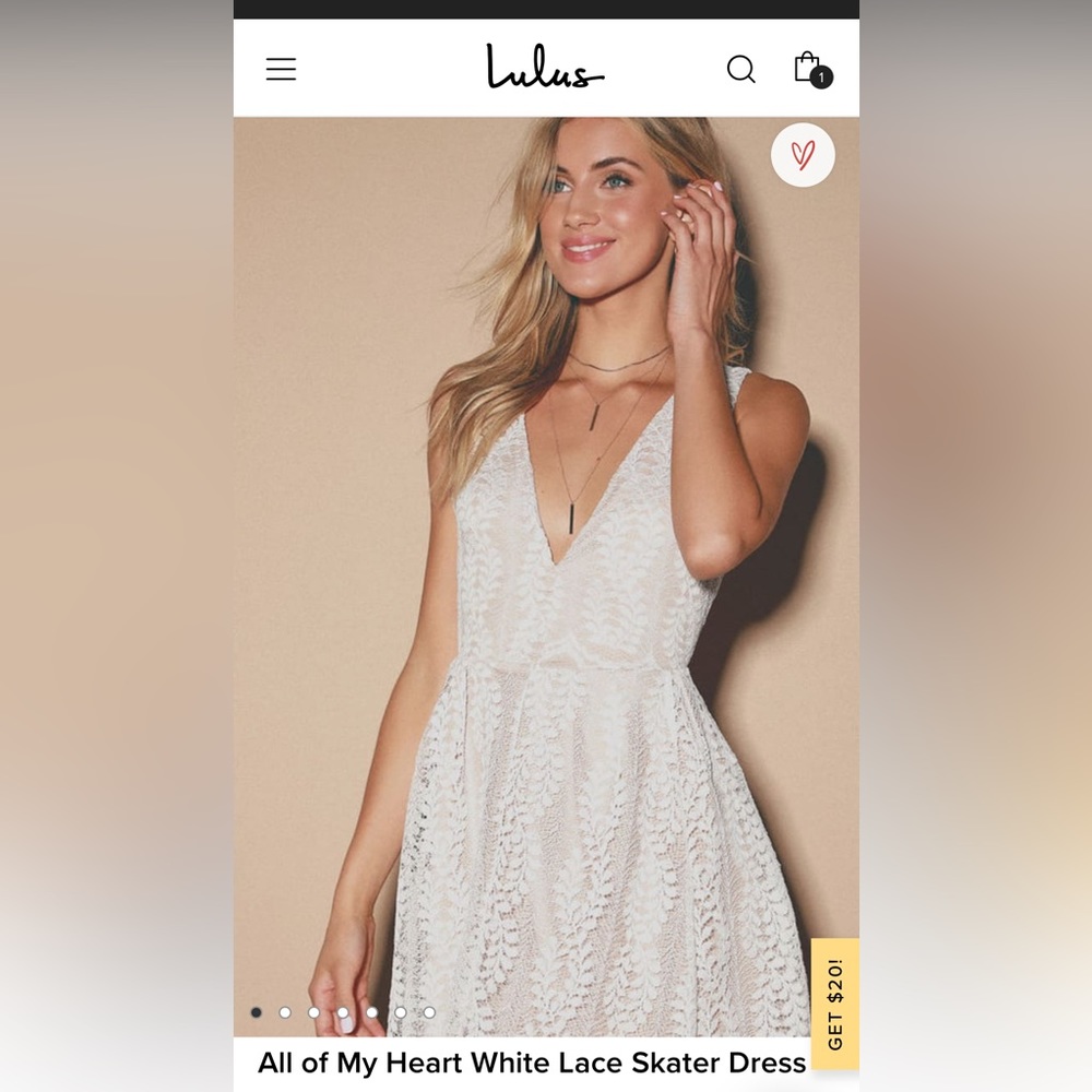All of My Heart White Lace Skater Dress